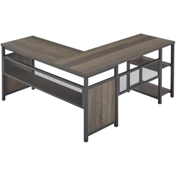 17 Stories L Shaped Metal Base Computer Desk Wayfair 3546